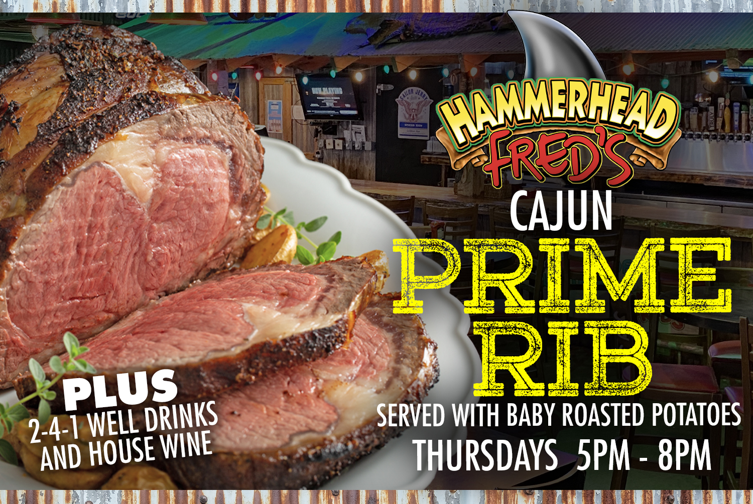 Cajun Prime Rib Night Hammerhead Freds